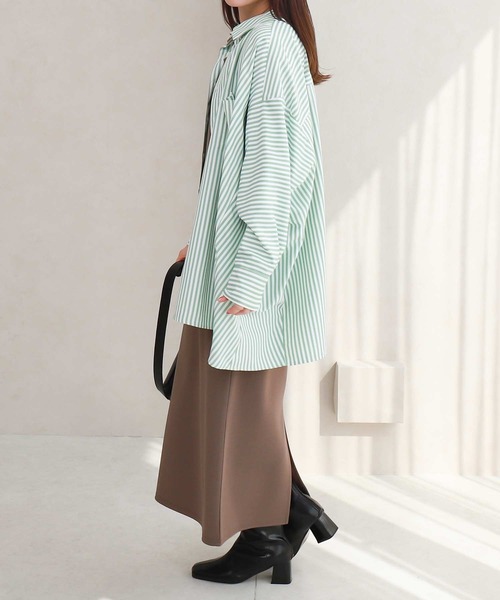 NYLAUS（ナイラス）の「【SG】ボリュームスリーブオーバーサイズシャツ（シャツ/ブラウス・レディース・ブラック/グリーン/オレンジ/ベージュ・S/M）」の17枚目の写真