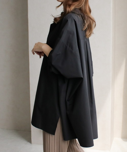 NYLAUS（ナイラス）の「【SG】ボリュームスリーブオーバーサイズシャツ（シャツ/ブラウス・レディース・ブラック/グリーン/オレンジ/ベージュ・S/M）」の21枚目の写真