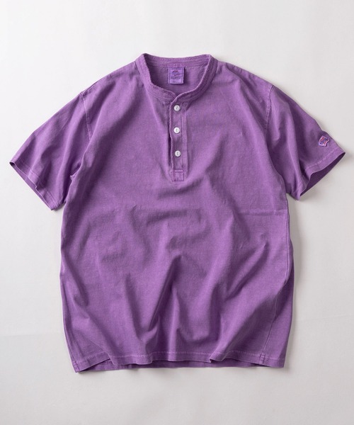 JEMORGAN（ジェーイーモーガン）の「【87】【JEMORGAN/ジェーイーモーガン】ピグメント加工 ヘンリーネック 半袖Tシャツ/無地T/インナーウェア/アメカジ/26SS新作（Tシャツ/カットソー・メンズ・ホワイト/ブラック/パープル/サックスブルー/イエロー/オリーブ/ダークブルー/レッド/ブラウン・S/M/L/XL）」の7枚目の写真