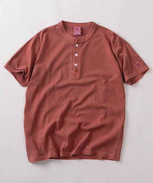 JEMORGAN（ジェーイーモーガン）の「【87】【JEMORGAN/ジェーイーモーガン】ピグメント加工 ヘンリーネック 半袖Tシャツ/無地T/インナーウェア/アメカジ/26SS新作（Tシャツ/カットソー・メンズ・ホワイト/ブラック/パープル/サックスブルー/イエロー/オリーブ/ダークブルー/レッド/ブラウン・S/M/L/XL）」の9枚目の写真