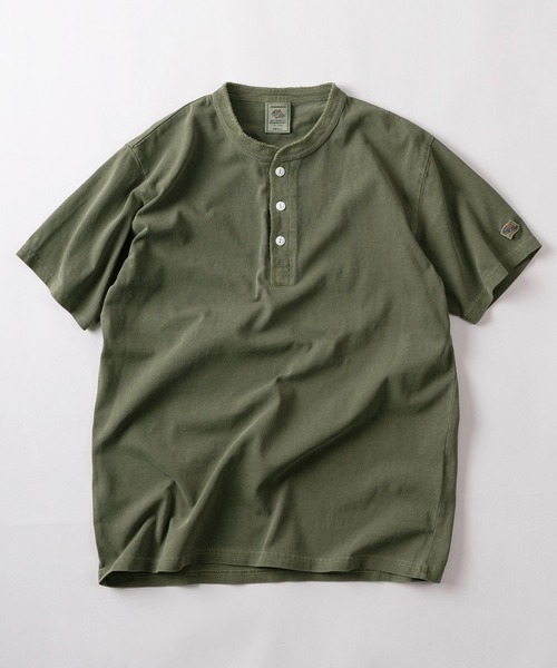 JEMORGAN（ジェーイーモーガン）の「【87】【JEMORGAN/ジェーイーモーガン】ピグメント加工 ヘンリーネック 半袖Tシャツ/無地T/インナーウェア/アメカジ/26SS新作（Tシャツ/カットソー・メンズ・ホワイト/ブラック/パープル/サックスブルー/イエロー/オリーブ/ダークブルー/レッド/ブラウン・S/M/L/XL）」の4枚目の写真