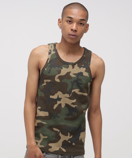 AVIREX（アヴィレックス）の「《DAILY/デイリー》CAMO WIDE TANK TOP / カモ ワイドタンクトップ デイリーウェア / AVIREX / アヴィレックス（タンクトップ・メンズ・グリーン系カモフラージュ/グレー系カモフラージュ・LARGE/MEDIUM/SMALL/X-LARGE）」の2枚目の写真