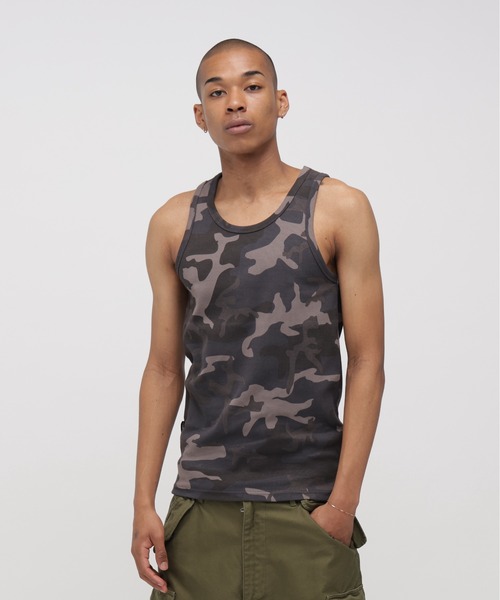 AVIREX（アヴィレックス）の「《DAILY/デイリー》CAMO WIDE TANK TOP / カモ ワイドタンクトップ デイリーウェア / AVIREX / アヴィレックス（タンクトップ・メンズ・グリーン系カモフラージュ/グレー系カモフラージュ・LARGE/MEDIUM/SMALL/X-LARGE）」の8枚目の写真