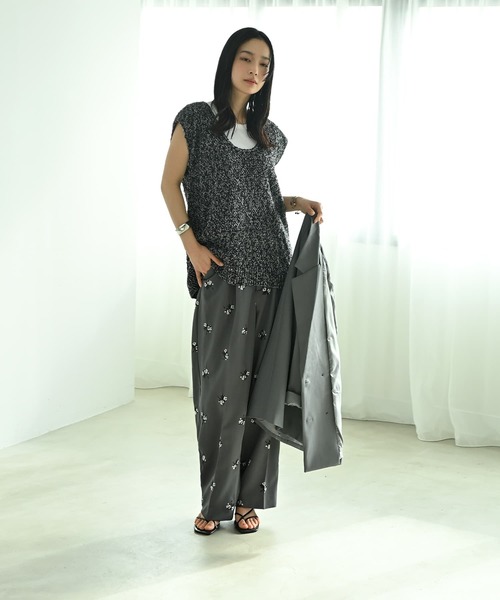 STYLE DELI（スタイルデリ）の「【BLK001】ツイード風ミックススラブプルオーバー（ニット/セーター・レディース・ミックスグレー/ブラック・FREE）」の3枚目の写真