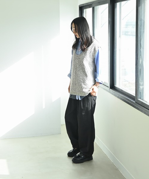 STYLE DELI（スタイルデリ）の「【BLK001】ツイード風ミックススラブプルオーバー（ニット/セーター・レディース・ミックスグレー/ブラック・FREE）」の12枚目の写真