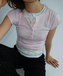 EDIT. FOR LULU | 別注【miller×lulu】シアーヘンリーネックTEE(Tシャツ/カットソー)