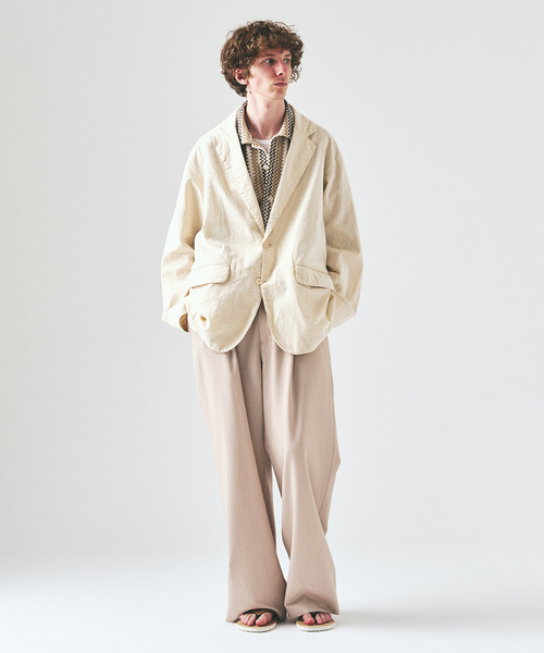 417 EDIFICE（フォーワンセブンエディフィス）の「ガーメントウォッシュ シャツジャケット（テーラードジャケット・メンズ・ネイビー/アイボリー・MEDIUM/LARGE）」の3枚目の写真