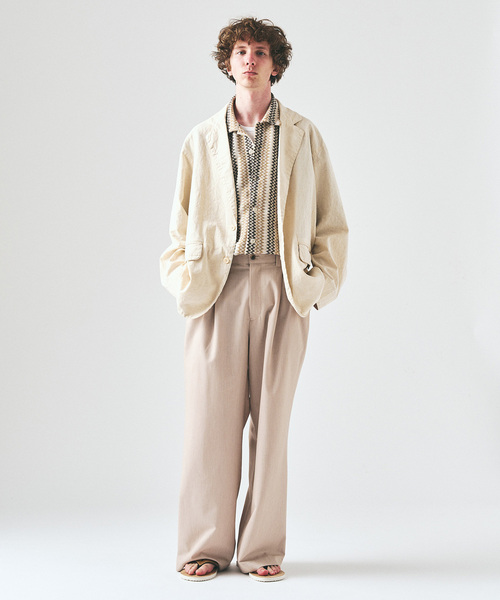 417 EDIFICE（フォーワンセブンエディフィス）の「ガーメントウォッシュ シャツジャケット（テーラードジャケット・メンズ・ネイビー/アイボリー・MEDIUM/LARGE）」の5枚目の写真