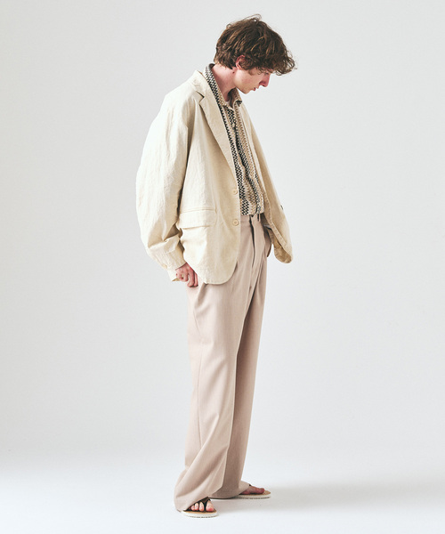 417 EDIFICE（フォーワンセブンエディフィス）の「ガーメントウォッシュ シャツジャケット（テーラードジャケット・メンズ・ネイビー/アイボリー・MEDIUM/LARGE）」の6枚目の写真