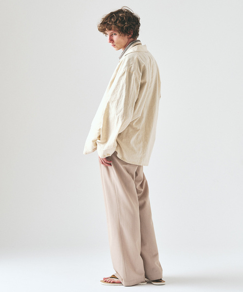 417 EDIFICE（フォーワンセブンエディフィス）の「ガーメントウォッシュ シャツジャケット（テーラードジャケット・メンズ・ネイビー/アイボリー・MEDIUM/LARGE）」の8枚目の写真