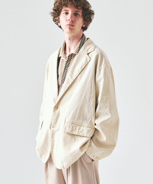 417 EDIFICE（フォーワンセブンエディフィス）の「ガーメントウォッシュ シャツジャケット（テーラードジャケット・メンズ・ネイビー/アイボリー・MEDIUM/LARGE）」の10枚目の写真