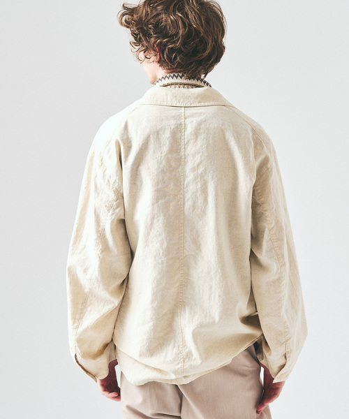 417 EDIFICE（フォーワンセブンエディフィス）の「ガーメントウォッシュ シャツジャケット（テーラードジャケット・メンズ・ネイビー/アイボリー・MEDIUM/LARGE）」の11枚目の写真