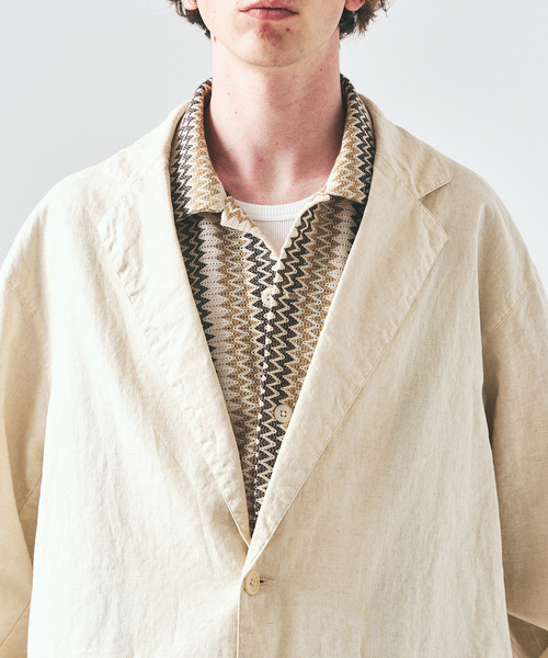 417 EDIFICE（フォーワンセブンエディフィス）の「ガーメントウォッシュ シャツジャケット（テーラードジャケット・メンズ・ネイビー/アイボリー・MEDIUM/LARGE）」の12枚目の写真