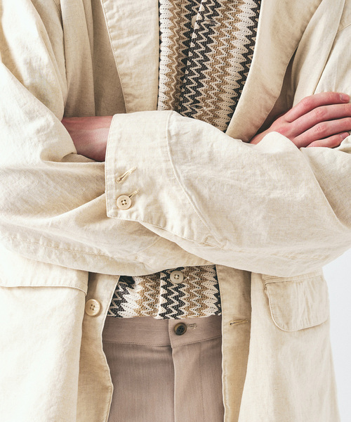 417 EDIFICE（フォーワンセブンエディフィス）の「ガーメントウォッシュ シャツジャケット（テーラードジャケット・メンズ・ネイビー/アイボリー・MEDIUM/LARGE）」の16枚目の写真