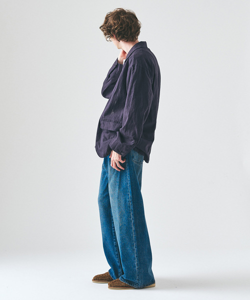 417 EDIFICE（フォーワンセブンエディフィス）の「ガーメントウォッシュ シャツジャケット（テーラードジャケット・メンズ・ネイビー/アイボリー・MEDIUM/LARGE）」の20枚目の写真