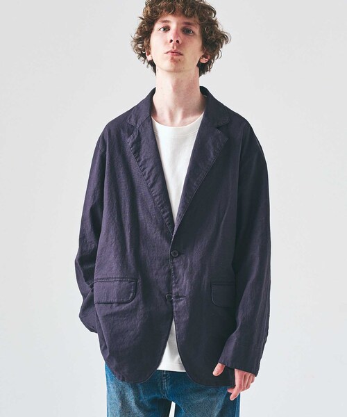 417 EDIFICE（フォーワンセブンエディフィス）の「ガーメントウォッシュ シャツジャケット（テーラードジャケット・メンズ・ネイビー/アイボリー・MEDIUM/LARGE）」の22枚目の写真