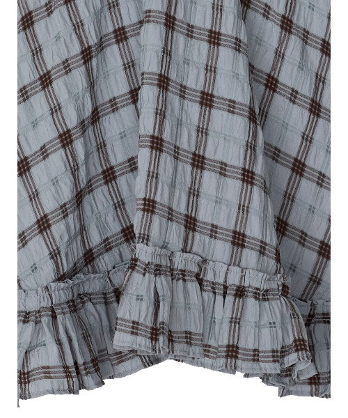Ameri(アメリ)の「UNEVENNESS CHECK TUNIC TOP(キャミソール・レディース・ライトブルー/ブラック/ライム・FREE)」の14枚目の写真