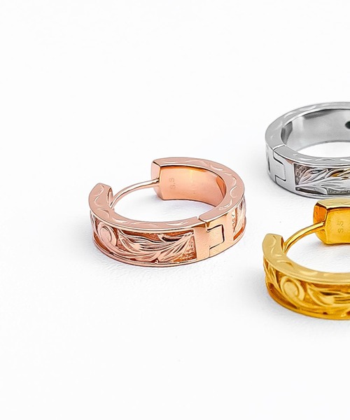 Deep cut hoop pierce/【ハワイアンジュエリー】【サージカル