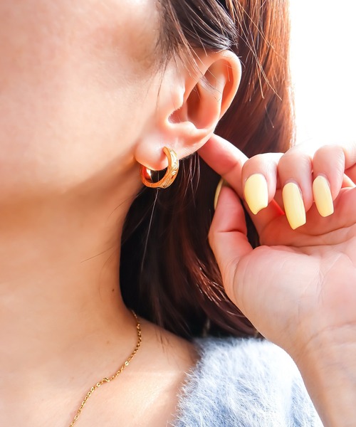 Deep cut hoop pierce/【ハワイアンジュエリー】【サージカル