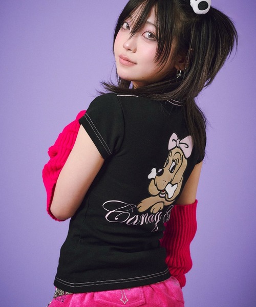 セール】GALFY（ガルフィー）らぶりぃチビTシャツ/ヒョウ柄 ハート