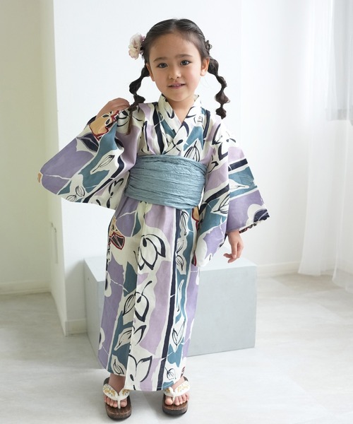 utatane(ウタタネ)の「2026新作 浴衣ワンピース2点セット 男女兼用 ひよこ商店(浴衣・キッズ・テラコッタ/ブルー/ブルーグリーン/グリーン/ネイビー/パープル/レッド/ライトグリーン・110cm/100cm/90cm/130cm/120cm)」の13枚目の写真