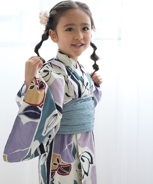 utatane(ウタタネ)の「2026新作 浴衣ワンピース2点セット 男女兼用 ひよこ商店(浴衣・キッズ・テラコッタ/ブルー/ブルーグリーン/グリーン/ネイビー/パープル/レッド/ライトグリーン・110cm/100cm/90cm/130cm/120cm)」の14枚目の写真