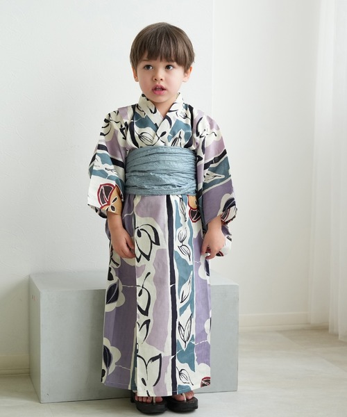 utatane(ウタタネ)の「2026新作 浴衣ワンピース2点セット 男女兼用 ひよこ商店(浴衣・キッズ・テラコッタ/ブルー/ブルーグリーン/グリーン/ネイビー/パープル/レッド/ライトグリーン・110cm/100cm/90cm/130cm/120cm)」の16枚目の写真