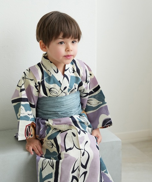 utatane(ウタタネ)の「2026新作 浴衣ワンピース2点セット 男女兼用 ひよこ商店(浴衣・キッズ・テラコッタ/ブルー/ブルーグリーン/グリーン/ネイビー/パープル/レッド/ライトグリーン・110cm/100cm/90cm/130cm/120cm)」の18枚目の写真