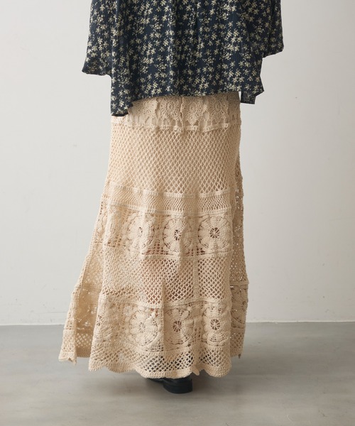 Crisp（クリスプ）の「クロシェロングスカート（スカート・レディース・ナチュラル・FREE）」の2枚目の写真