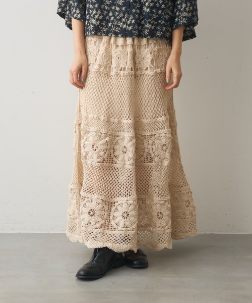 Crisp（クリスプ）の「クロシェロングスカート（スカート・レディース・ナチュラル・FREE）」の11枚目の写真