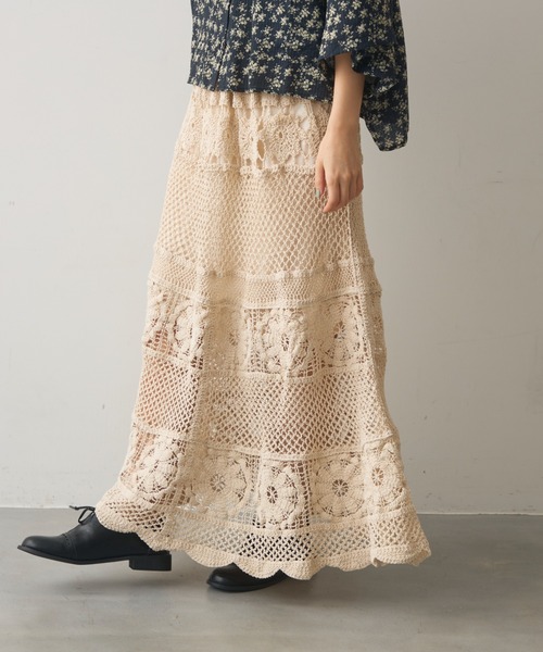 Crisp（クリスプ）の「クロシェロングスカート（スカート・レディース・ナチュラル・FREE）」の12枚目の写真