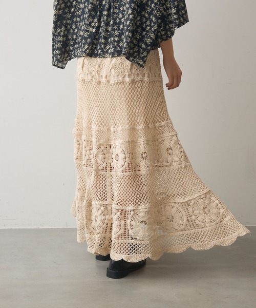 Crisp（クリスプ）の「クロシェロングスカート（スカート・レディース・ナチュラル・FREE）」の3枚目の写真