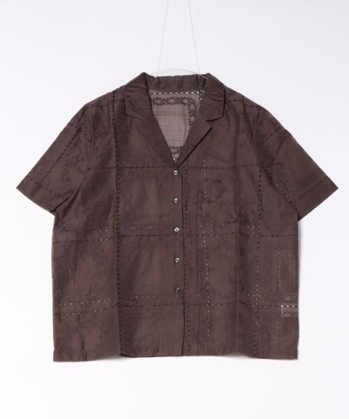 Shelly island(シェリーアイランド)の「総刺繍シアー半袖シャツ(シャツ/ブラウス・レディース・ブラック/ブラウン/その他/ホワイト・FREE)」の3枚目の写真