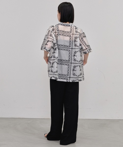 Shelly island（シェリーアイランド）の「総刺繍シアー半袖シャツ（シャツ/ブラウス・レディース・ブラック/ブラウン/その他/ホワイト・FREE）」の17枚目の写真