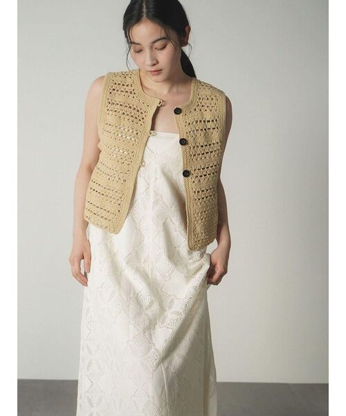 FIKA.(フィーカ)の「Leavers lace cami onepiece(ワンピース・レディース・ブラック/オフホワイト・MEDIUM)」の19枚目の写真