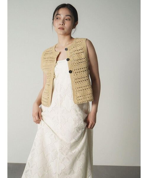 FIKA.(フィーカ)の「Leavers lace cami onepiece(ワンピース・レディース・ブラック/オフホワイト・MEDIUM)」の20枚目の写真