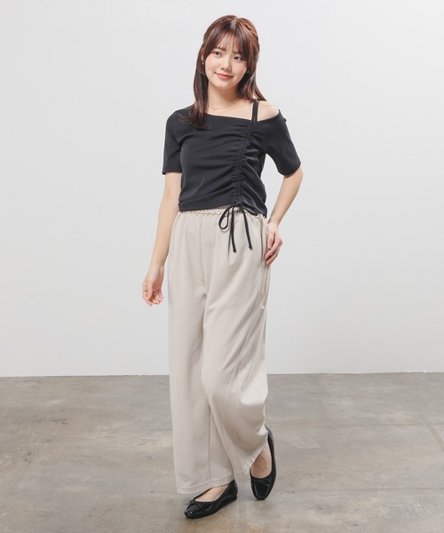 Honeys(ハニーズ)の「ワンショルダートップス(Tシャツ/カットソー・レディース・ヘザーチャコール/ブルー/ホワイト/ブラック・S/M/L)」の7枚目の写真