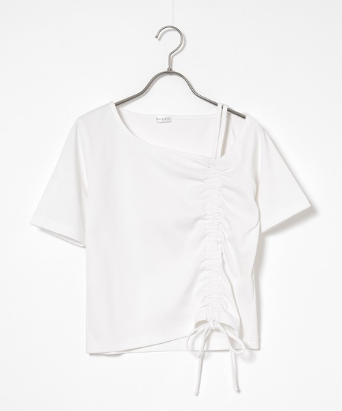 Honeys(ハニーズ)の「ワンショルダートップス(Tシャツ/カットソー・レディース・ヘザーチャコール/ブルー/ホワイト/ブラック・S/M/L)」の14枚目の写真
