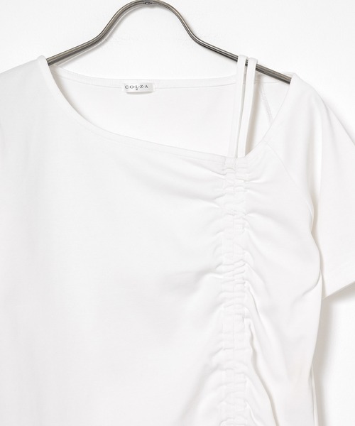 Honeys(ハニーズ)の「ワンショルダートップス(Tシャツ/カットソー・レディース・ヘザーチャコール/ブルー/ホワイト/ブラック・S/M/L)」の15枚目の写真