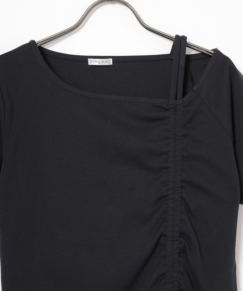 Honeys(ハニーズ)の「ワンショルダートップス(Tシャツ/カットソー・レディース・ヘザーチャコール/ブルー/ホワイト/ブラック・S/M/L)」の17枚目の写真