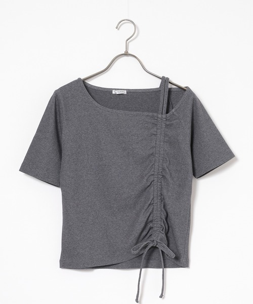 Honeys(ハニーズ)の「ワンショルダートップス(Tシャツ/カットソー・レディース・ヘザーチャコール/ブルー/ホワイト/ブラック・S/M/L)」の20枚目の写真