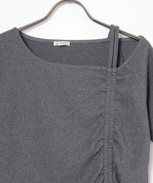 Honeys(ハニーズ)の「ワンショルダートップス(Tシャツ/カットソー・レディース・ヘザーチャコール/ブルー/ホワイト/ブラック・S/M/L)」の21枚目の写真
