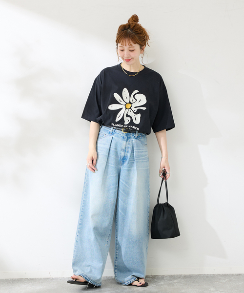 B.C STOCK(ベーセーストック)の「PLANET OF EARTH FLOWER EMB TEE(Tシャツ/カットソー・メンズ・ライトグレー/ホワイト/チャコールグレー/アイボリー・LARGE/MEDIUM)」の5枚目の写真
