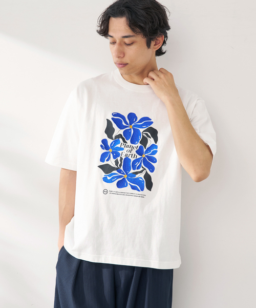 B.C STOCK（ベーセーストック）の「PLANET OF EARTH FLOWER EMB TEE（Tシャツ/カットソー・メンズ・ライトグレー/ホワイト/チャコールグレー/アイボリー・LARGE/MEDIUM）」の22枚目の写真