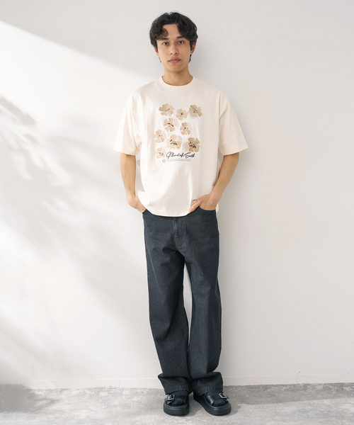 B.C STOCK（ベーセーストック）の「PLANET OF EARTH FLOWER EMB TEE（Tシャツ/カットソー・メンズ・ライトグレー/ホワイト/チャコールグレー/アイボリー・LARGE/MEDIUM）」の14枚目の写真