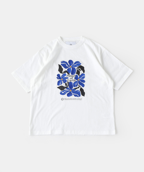 B.C STOCK（ベーセーストック）の「PLANET OF EARTH FLOWER EMB TEE（Tシャツ/カットソー・メンズ・ライトグレー/ホワイト/チャコールグレー/アイボリー・LARGE/MEDIUM）」の9枚目の写真