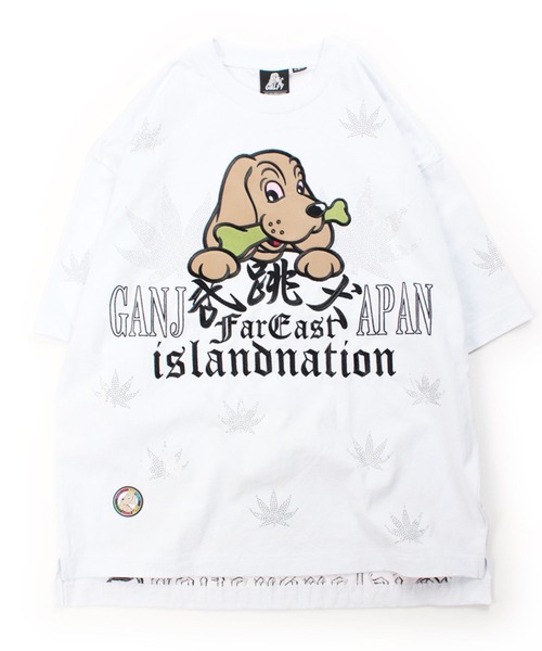 GALFY（ガルフィー）の「GALFY（ガルフィー）ガンジャパンTEE/ファイヤーピカピカTEE/おしゃぶりワンワンカラフルロゴTEE/デザインTシャツ3タイプ（Tシャツ/カットソー・メンズ・ホワイト/グレイッシュブルー/ブラック系その他2/ブラック/ブラック系その他/ピンク系その他/ホワイト系その他/ピンク・M/LL/L）」の2枚目の写真