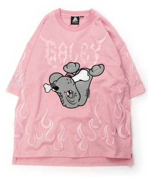 GALFY（ガルフィー）の「GALFY（ガルフィー）ガンジャパンTEE/ファイヤーピカピカTEE/おしゃぶりワンワンカラフルロゴTEE/デザインTシャツ3タイプ（Tシャツ/カットソー・メンズ・ホワイト/グレイッシュブルー/ブラック系その他2/ブラック/ブラック系その他/ピンク系その他/ホワイト系その他/ピンク・M/LL/L）」の7枚目の写真