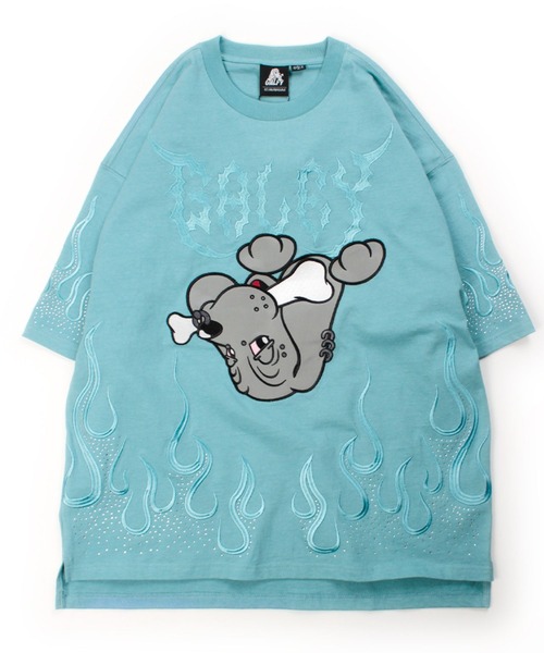 GALFY（ガルフィー）の「GALFY（ガルフィー）ガンジャパンTEE/ファイヤーピカピカTEE/おしゃぶりワンワンカラフルロゴTEE/デザインTシャツ3タイプ（Tシャツ/カットソー・メンズ・ホワイト/グレイッシュブルー/ブラック系その他2/ブラック/ブラック系その他/ピンク系その他/ホワイト系その他/ピンク・M/LL/L）」の6枚目の写真