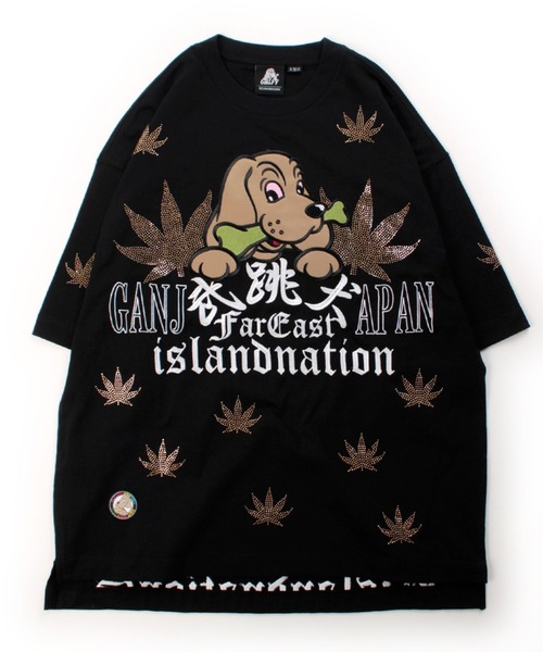 GALFY（ガルフィー）の「GALFY（ガルフィー）ガンジャパンTEE/ファイヤーピカピカTEE/おしゃぶりワンワンカラフルロゴTEE/デザインTシャツ3タイプ（Tシャツ/カットソー・メンズ・ホワイト/グレイッシュブルー/ブラック系その他2/ブラック/ブラック系その他/ピンク系その他/ホワイト系その他/ピンク・M/LL/L）」の3枚目の写真